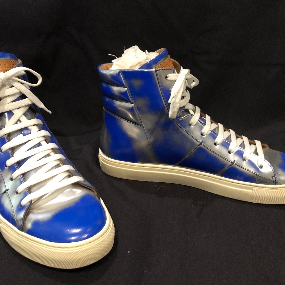 BALLY MENS TRUE BLUE HENSEL HIGH-TOP LEATHER SNEAKERS Size 11